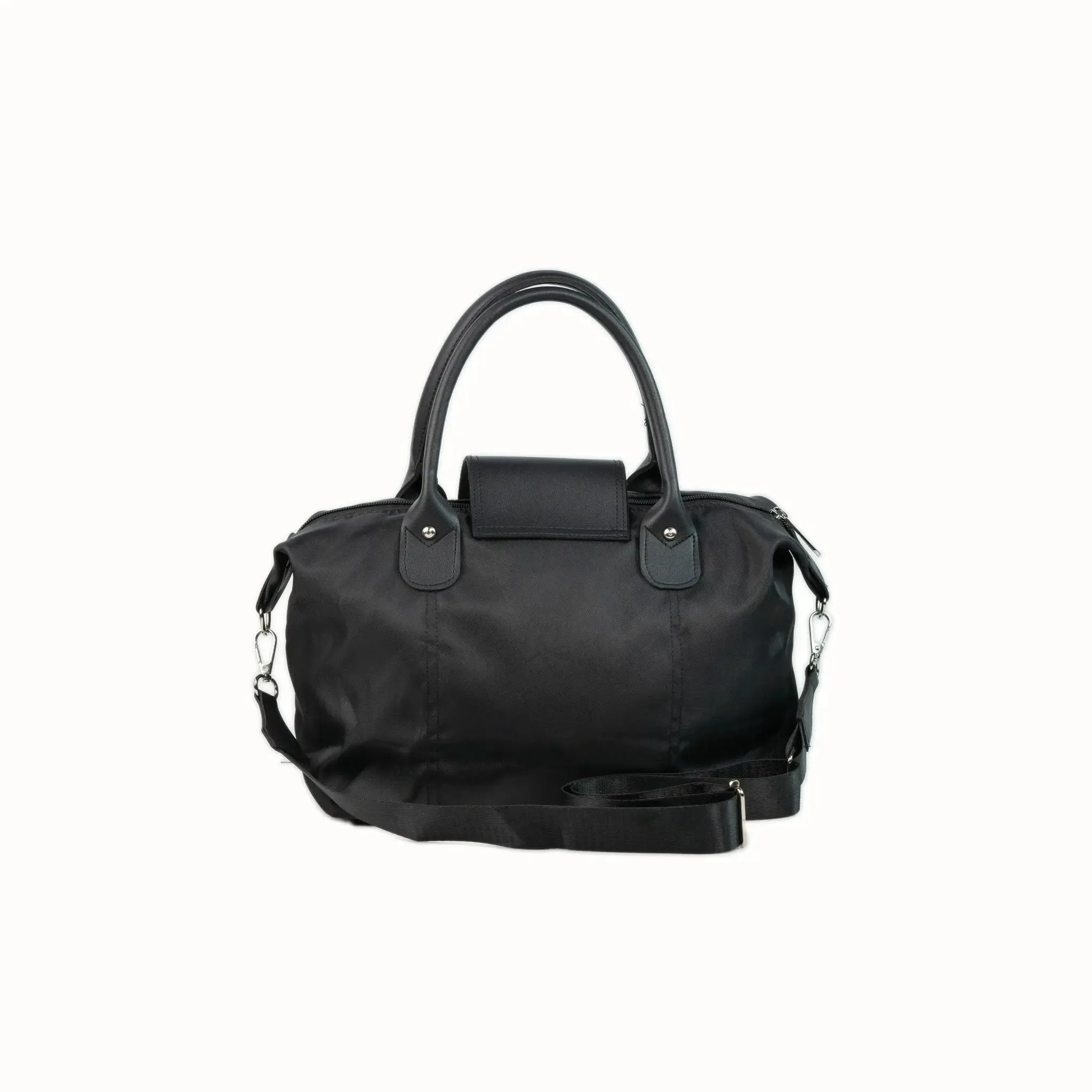 MARTHA Nylon Canvas Tote Bag in Black