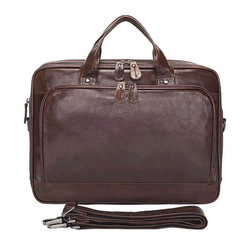 Men's Premium Leather Laptop Bag - Style & Functionality