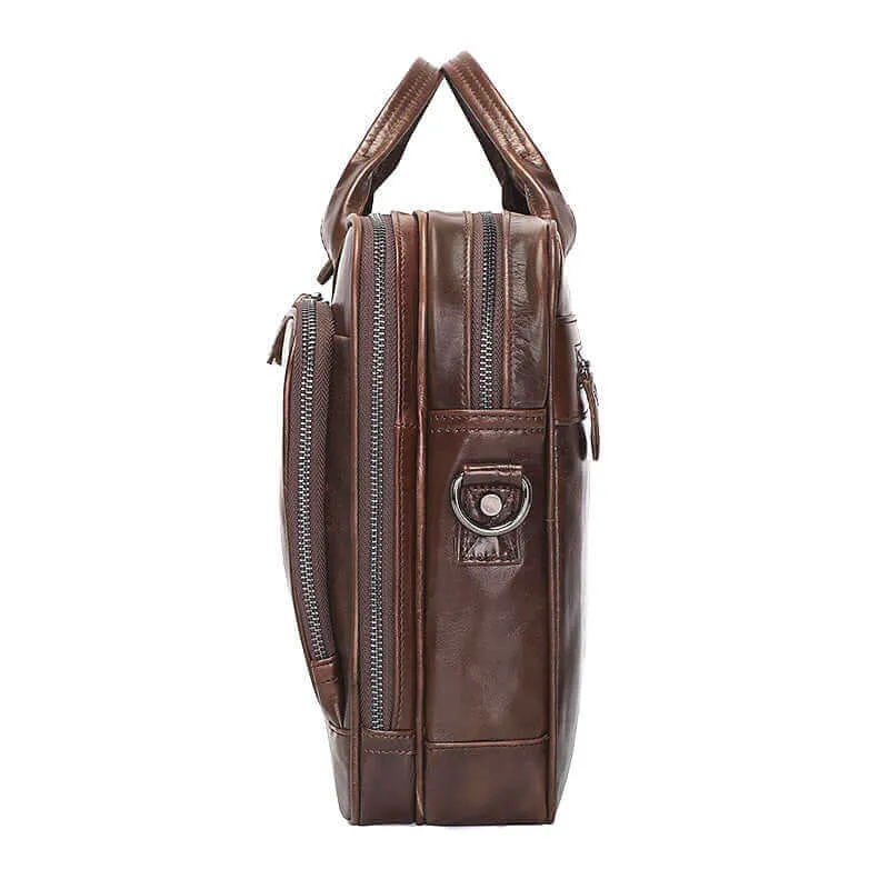 Men's Premium Leather Laptop Bag - Style & Functionality