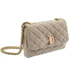 Milledeux Medium Velvet Bag Mouse Grey