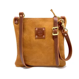 Mini Leather Messenger in Almond