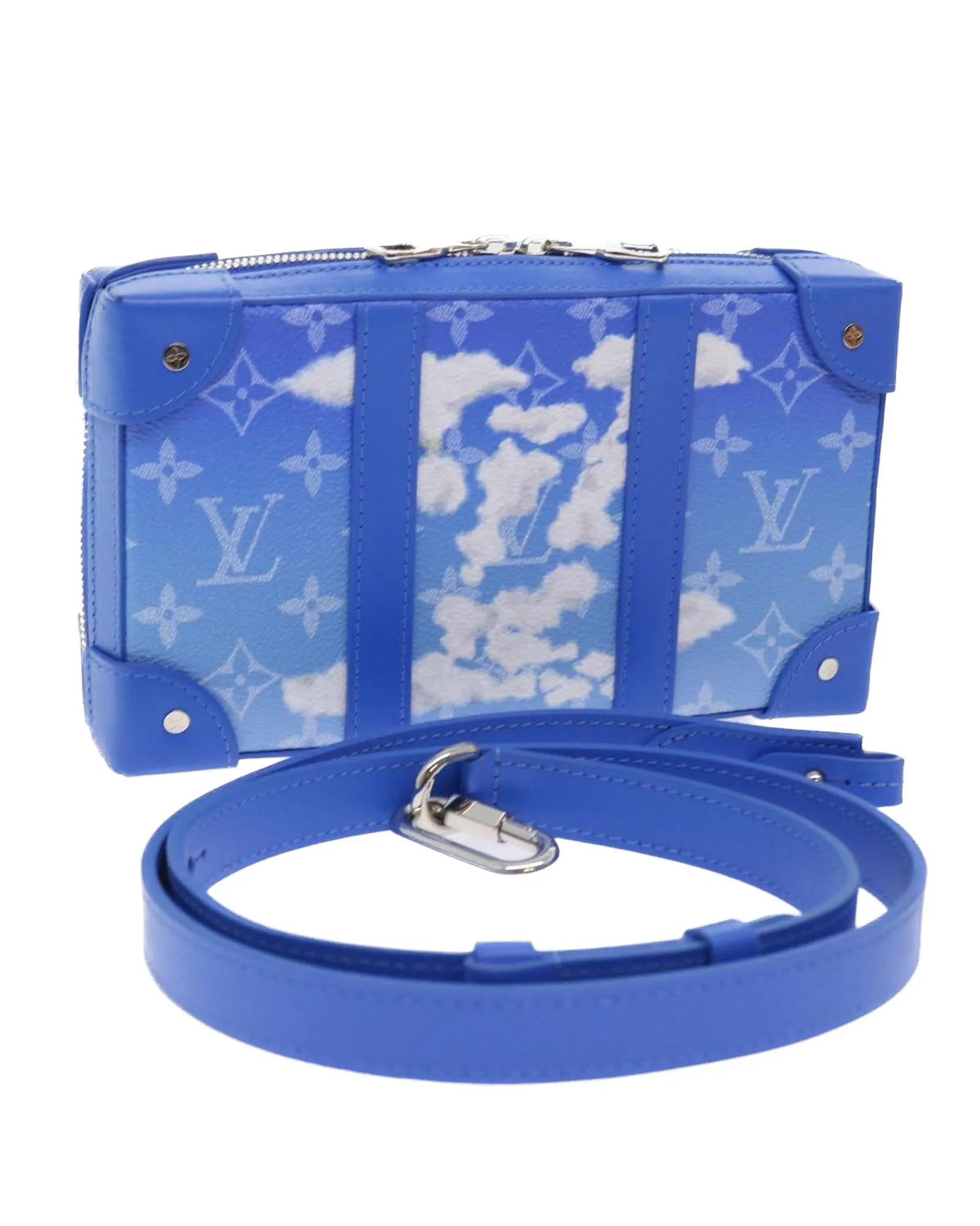 Monogram Soft Trunk Shoulder Bag with Clouds Print