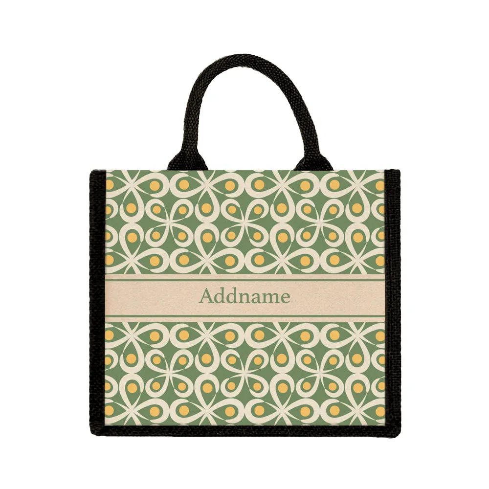 Mosaic Tile Jute Tote Bag