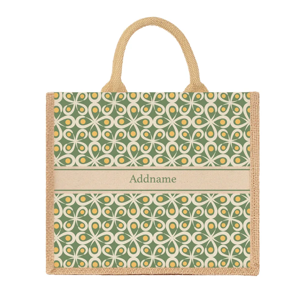 Mosaic Tile Jute Tote Bag