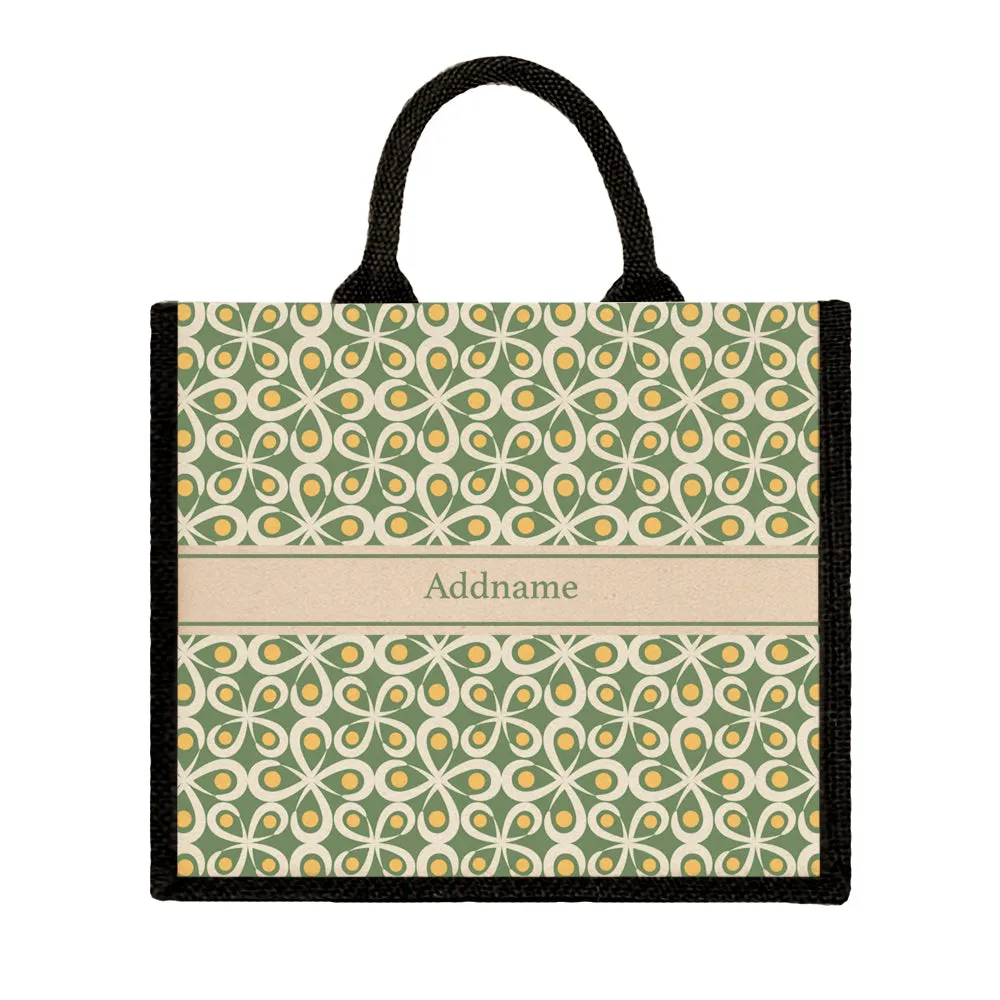 Mosaic Tile Jute Tote Bag