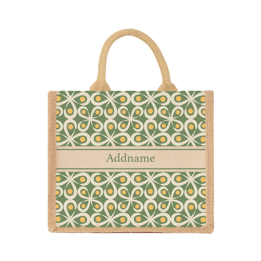 Mosaic Tile Jute Tote Bag