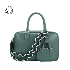 Natasha Teal Large Recycled Vegan Top Handle Bag  - FINAL SALE