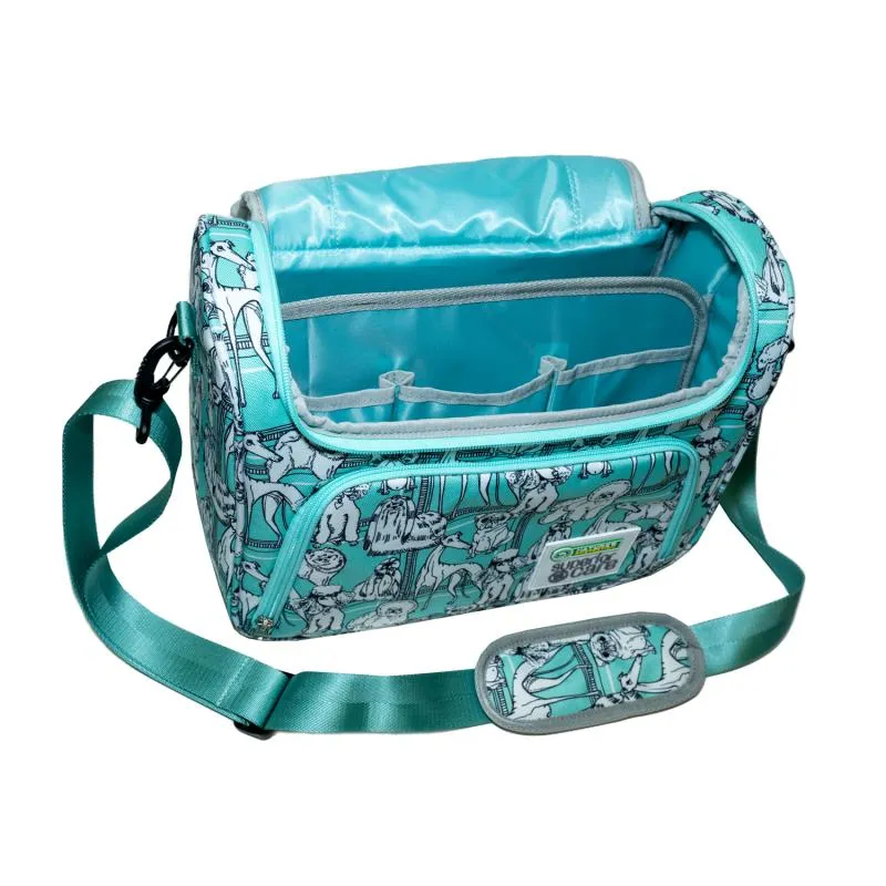 Nature's Protection Superior Care Mint Grooming Bag Puppies Print Capacious With Large Comfortable Handle