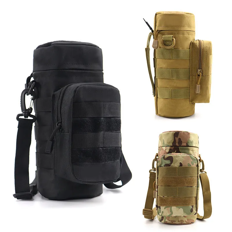 New outdoor kettle bag, insulated cup cover, multi-functional shoulder crossbody bag, tactical waist bag, men's mountaineering kettle bag