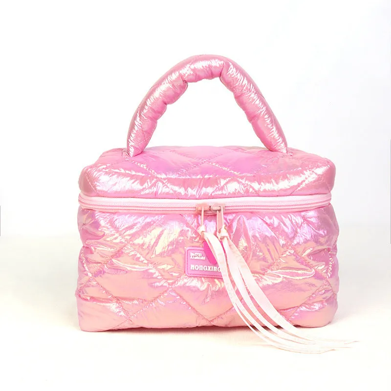 New personalized ins style large capacity dopamine Barbie cosmetic bag high-end portable storage