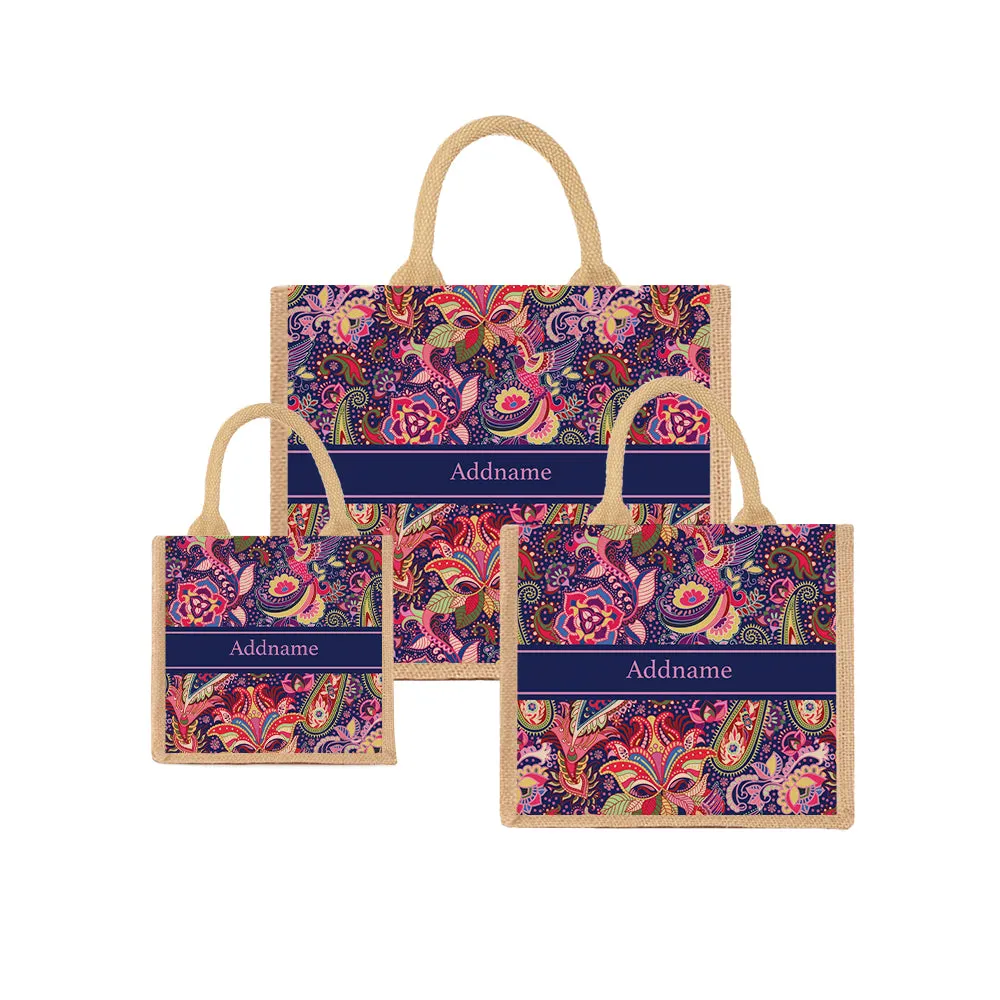 Paisley Batik Purple Tote Bag