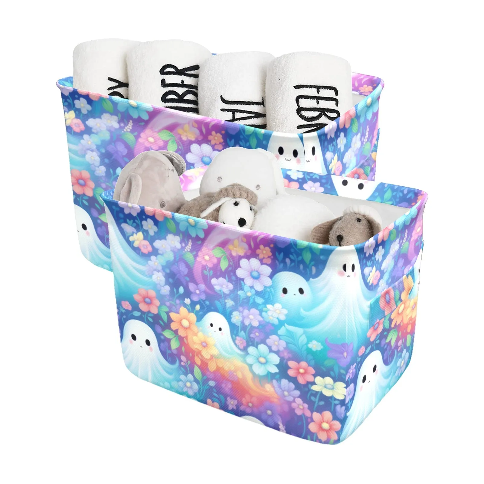 Pastel Halloween Fabric Storage Basket