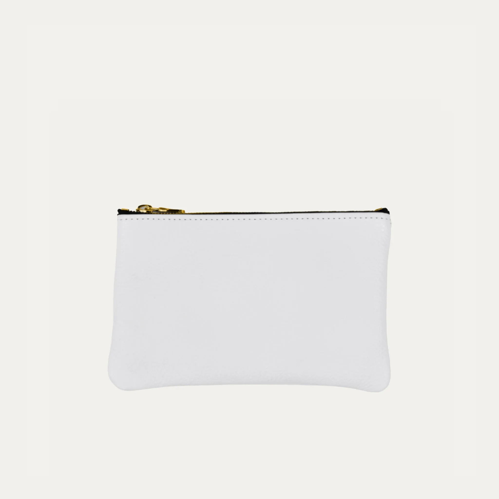 Pauly Pouch Organizer | White Leather   Gold Hardware