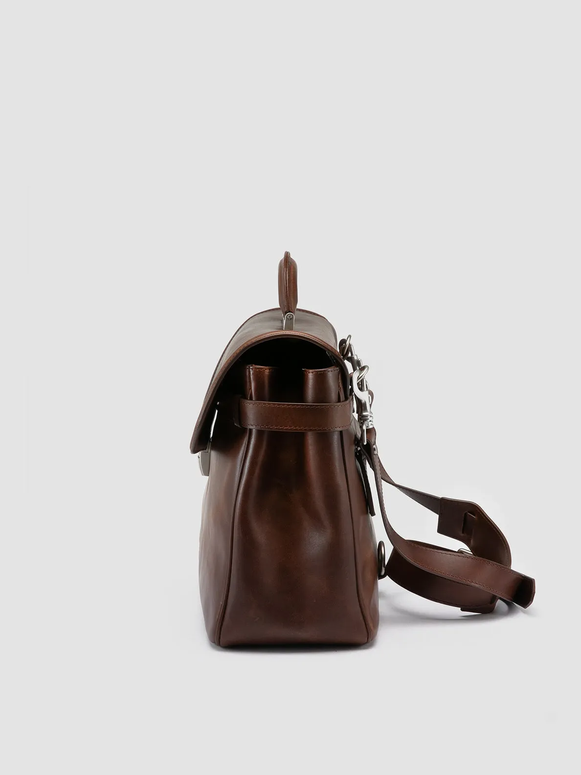 QUENTIN 011 - Dark Brown Leather Briefcase