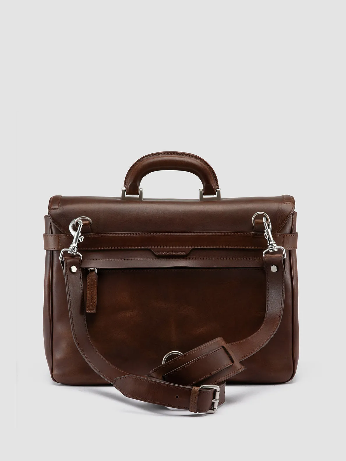 QUENTIN 011 - Dark Brown Leather Briefcase