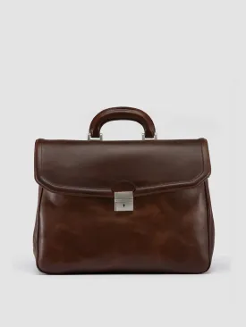 QUENTIN 011 - Dark Brown Leather Briefcase