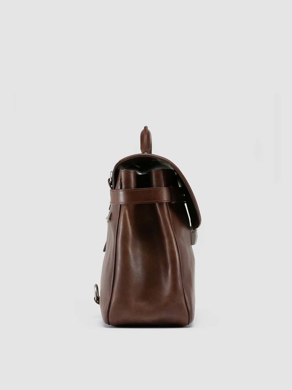 QUENTIN 011 - Dark Brown Leather Briefcase