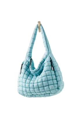 Quilted Bag, Dusty Blue