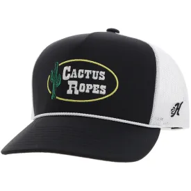 "CR106" Cactus Ropes Hat Black/White w/Stitching