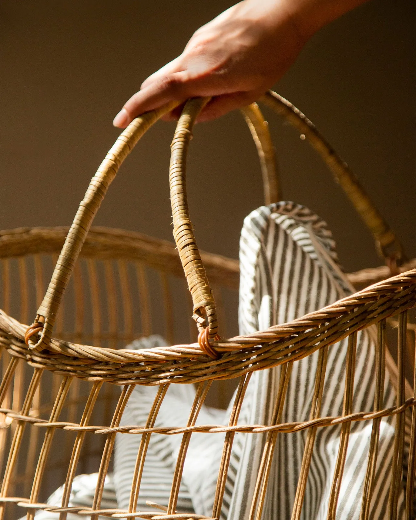 Rattan Basket with Bag