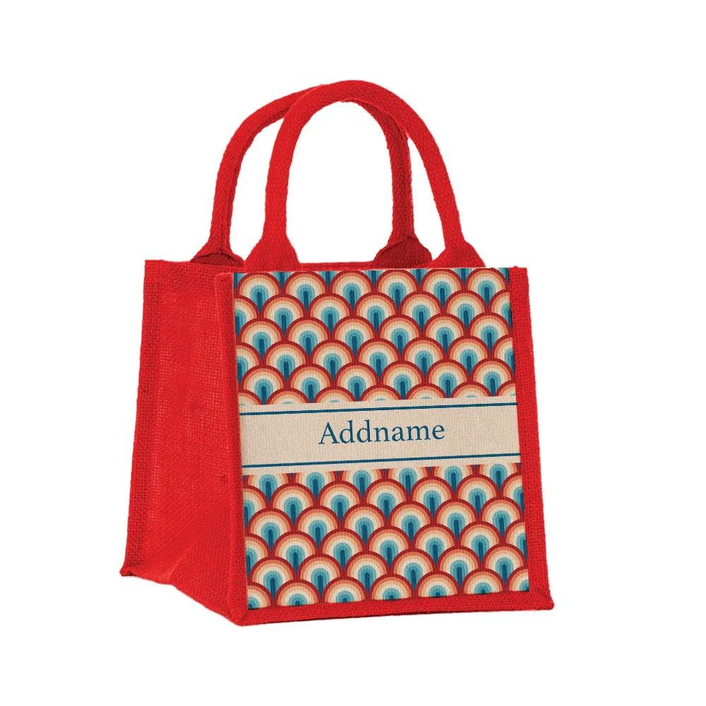 Retro Summer Jute Tote Bag