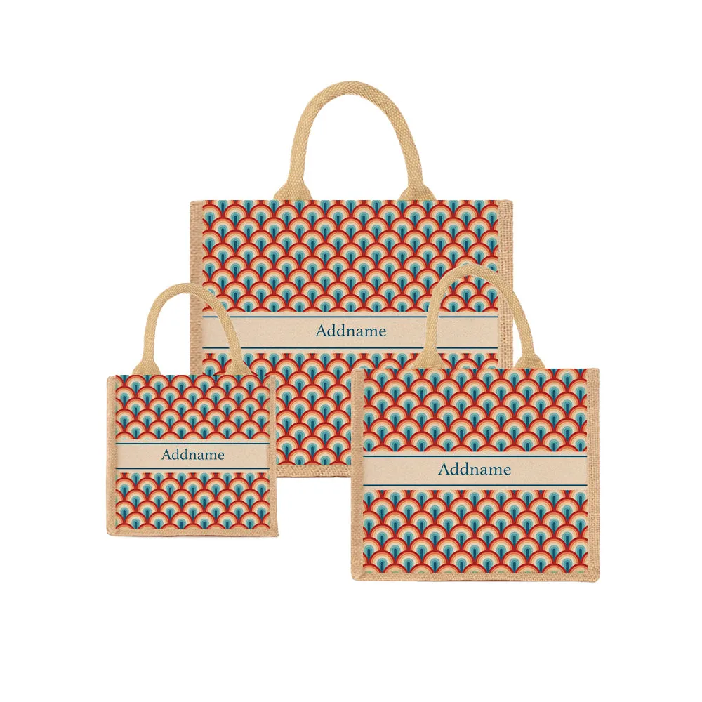 Retro Summer Jute Tote Bag