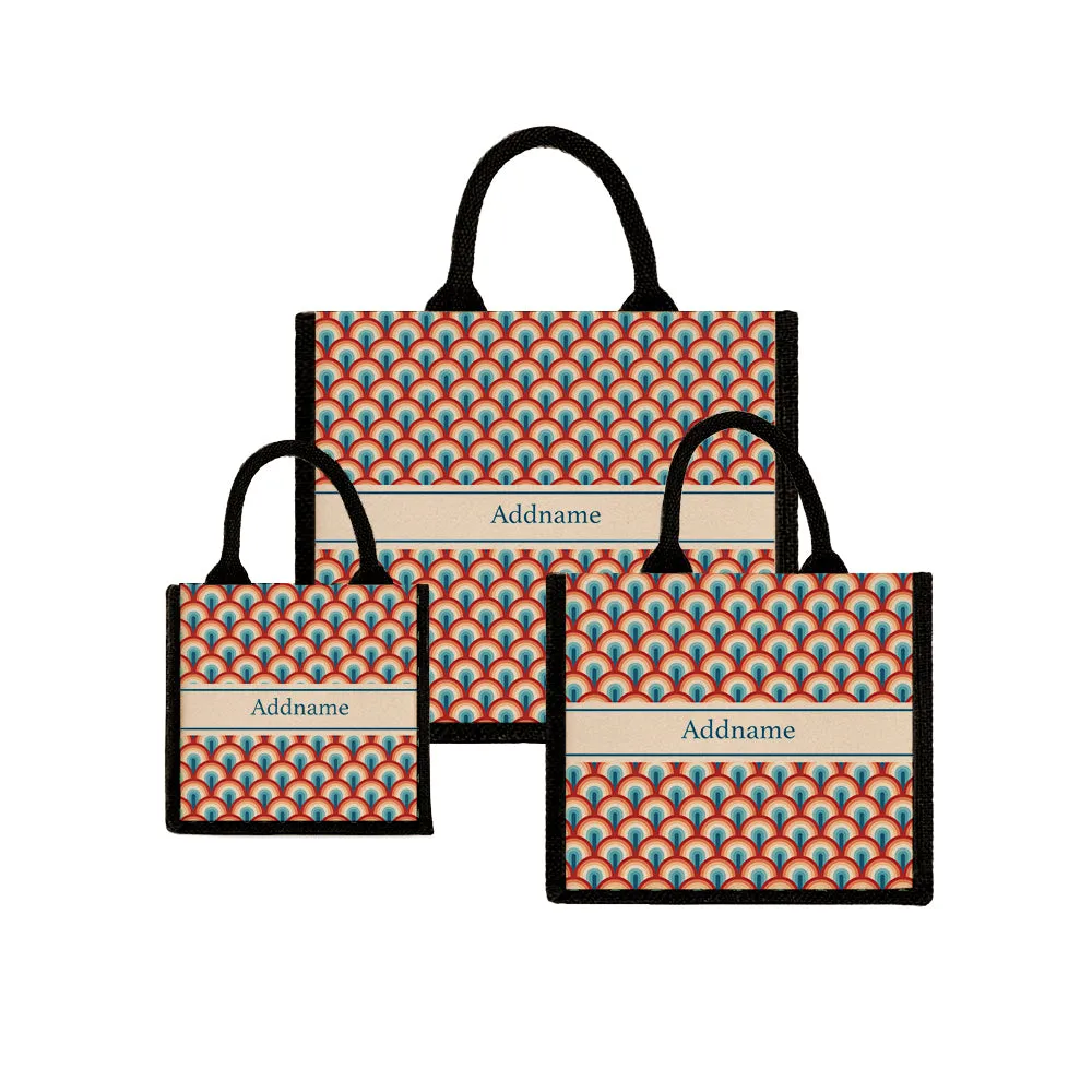 Retro Summer Jute Tote Bag