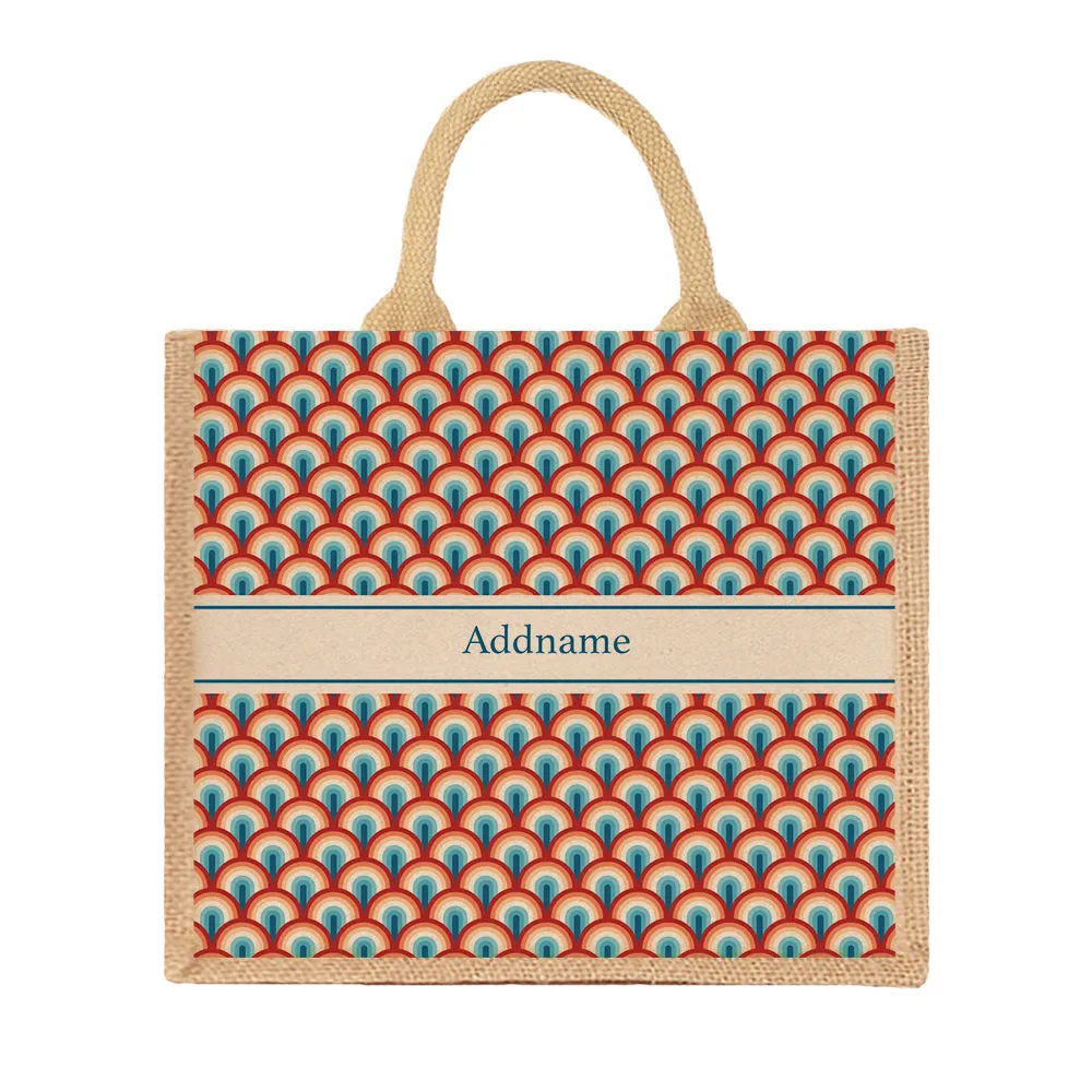 Retro Summer Jute Tote Bag