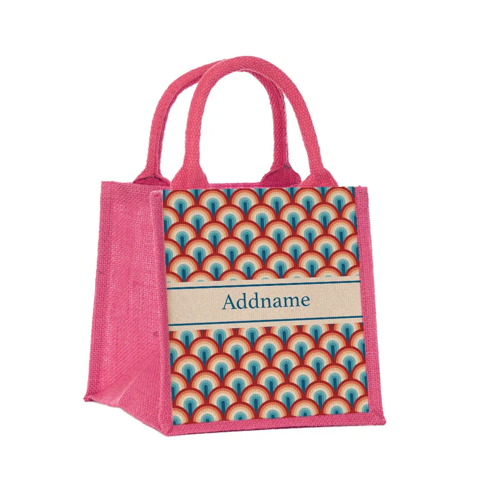 Retro Summer Jute Tote Bag