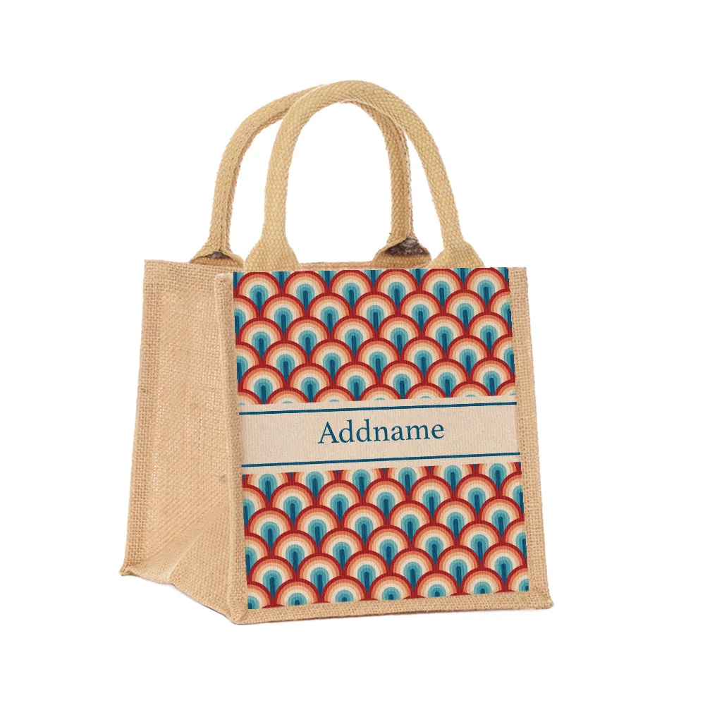 Retro Summer Jute Tote Bag