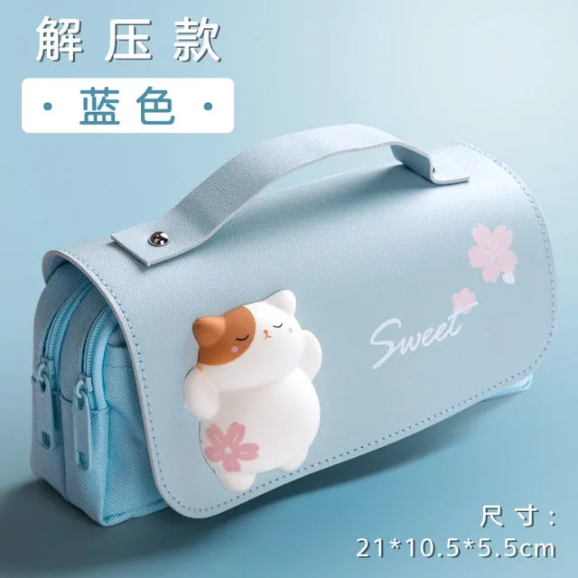 Sakura Cat Pencil Bag