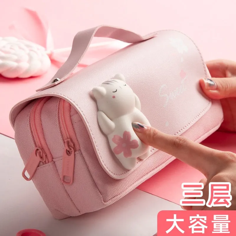 Sakura Cat Pencil Bag