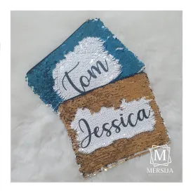 Sequin Cosmetic Personalised Pouch / Make Up Bag