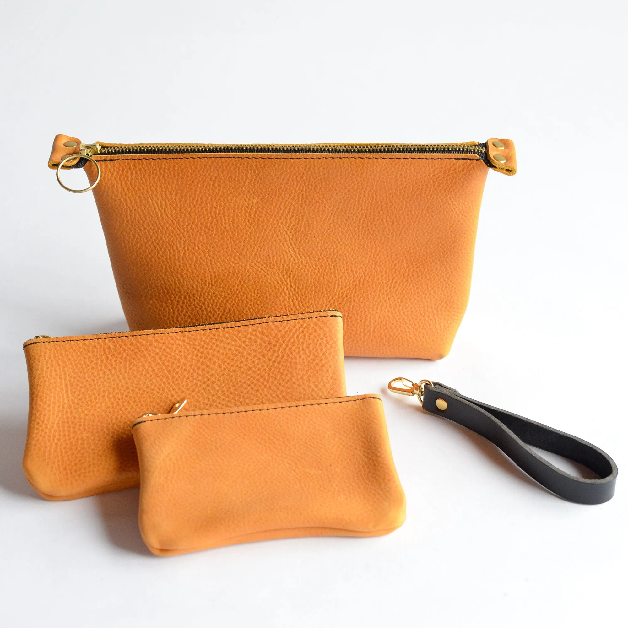 Set of 3 Zipper Pouch Bundle   Wristlet