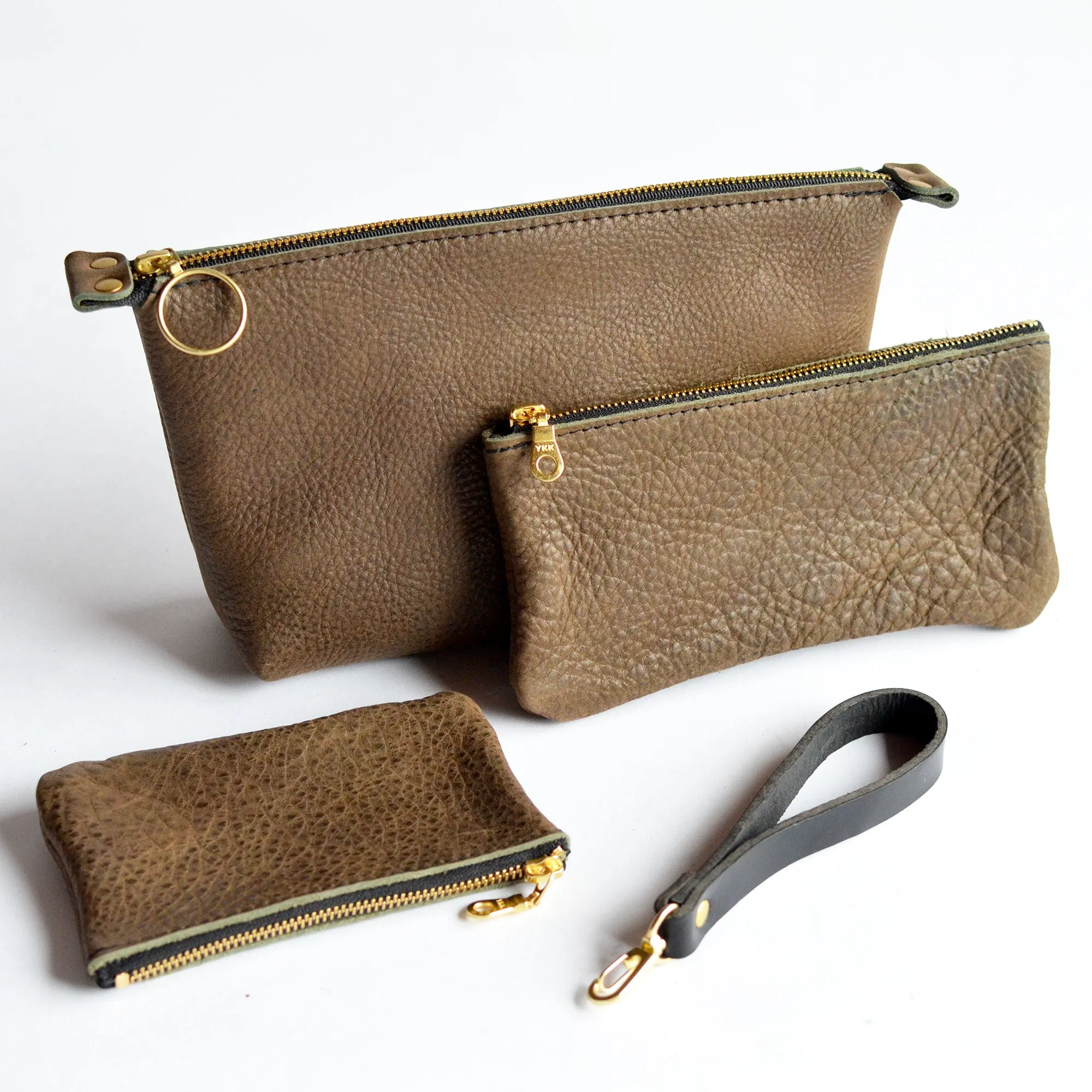 Set of 3 Zipper Pouch Bundle   Wristlet