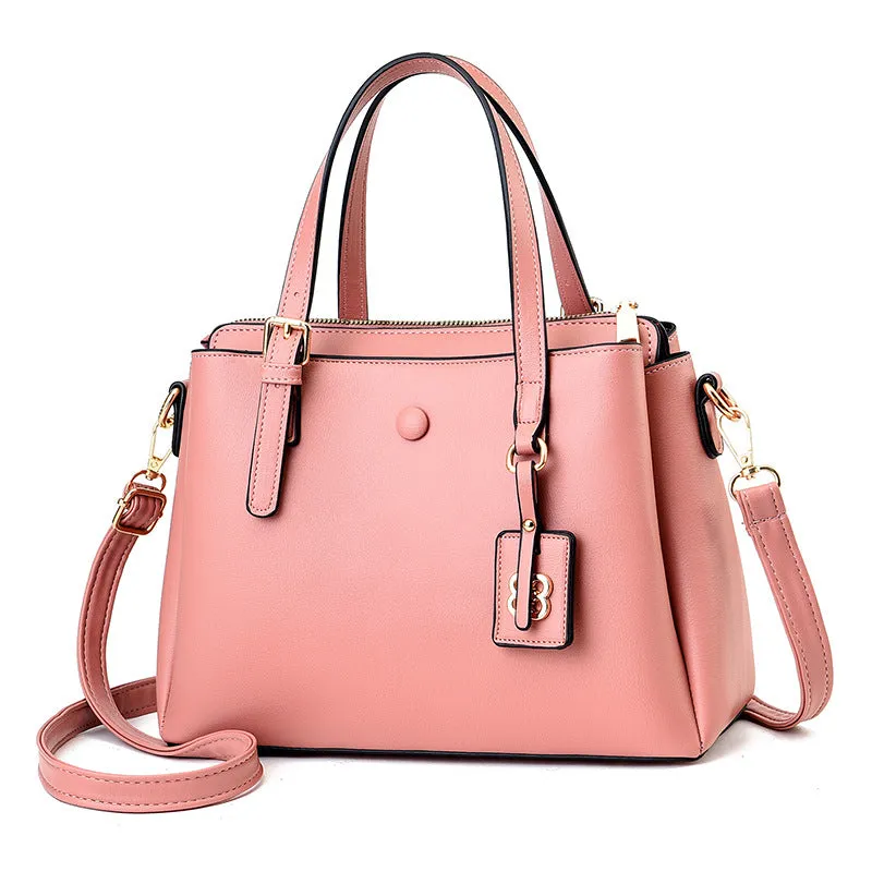 Solid color women's bag large capacity portable shoulder crossbody mother bag