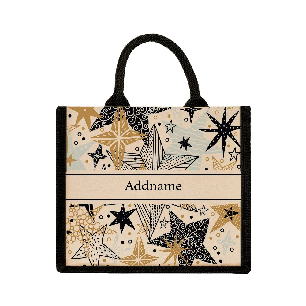 Starburst Jute Tote Bag