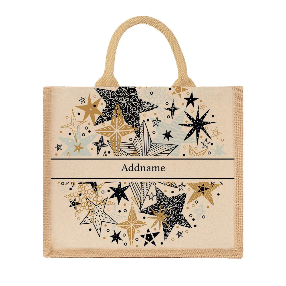 Starburst Jute Tote Bag