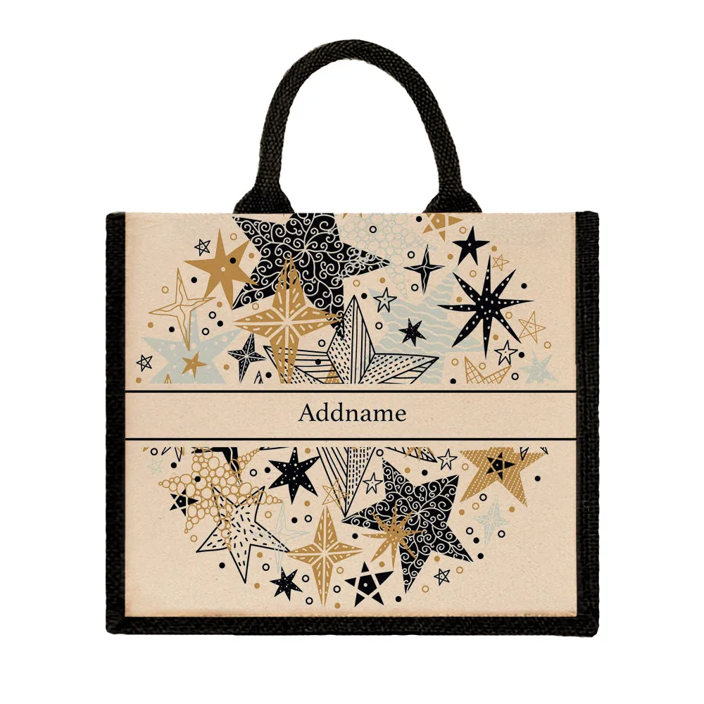 Starburst Jute Tote Bag