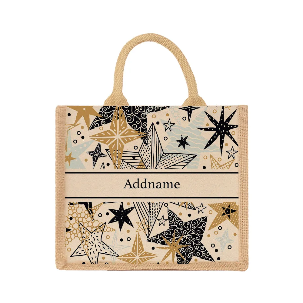 Starburst Jute Tote Bag