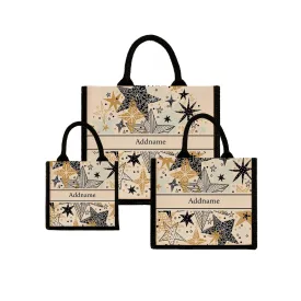 Starburst Jute Tote Bag