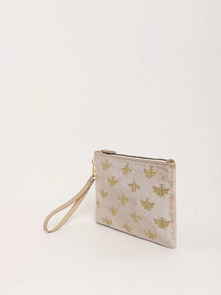 Studiowest Beige Velvet Pouch