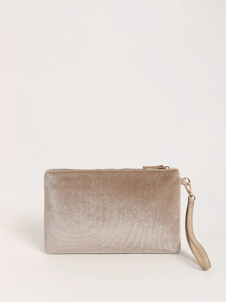 Studiowest Beige Velvet Pouch