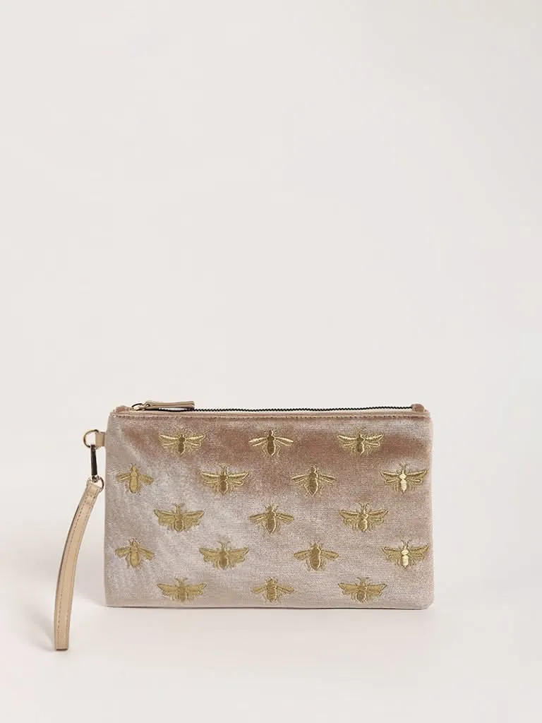 Studiowest Beige Velvet Pouch