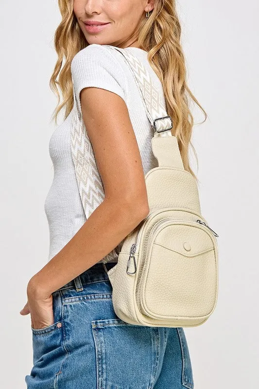 Textured PU Leather Sling Bag