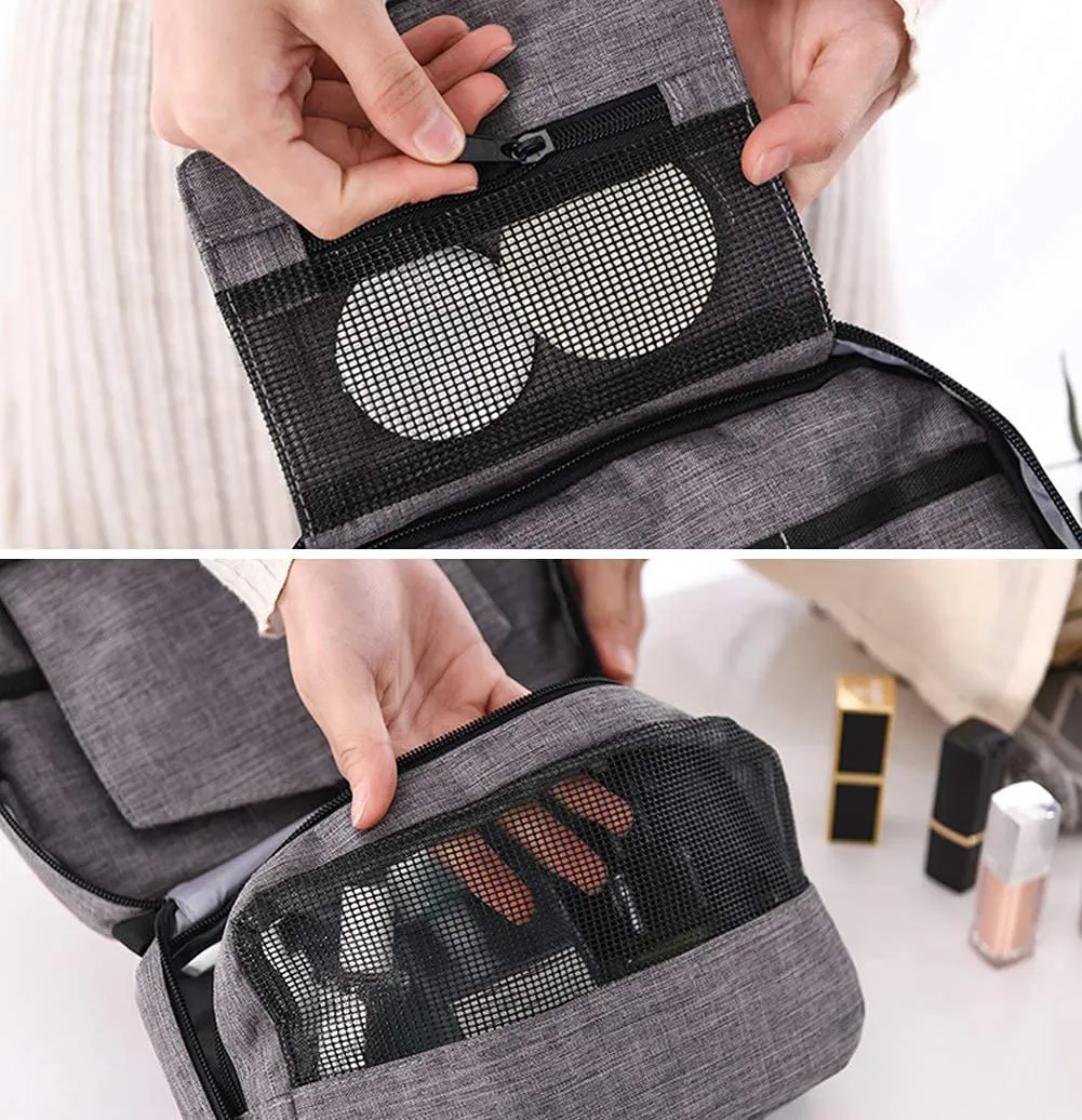 Toiletry Bag Travel Bag with Hanging Hook, Travel Toiletry Organizer Dopp Kit Water-Resistant Makeup Cosmetic Bag Shaving Bag for Accessories, Shampoo, Full Sized Container, Toiletries - Black