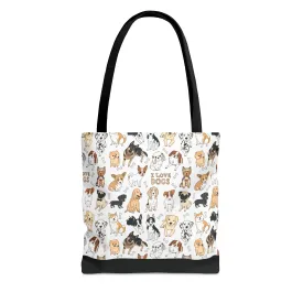 Tote Bag - AOP - I Love Dogs