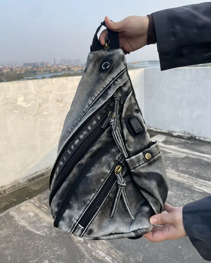 Vintage Distressed Multi-Functional Biker Bag