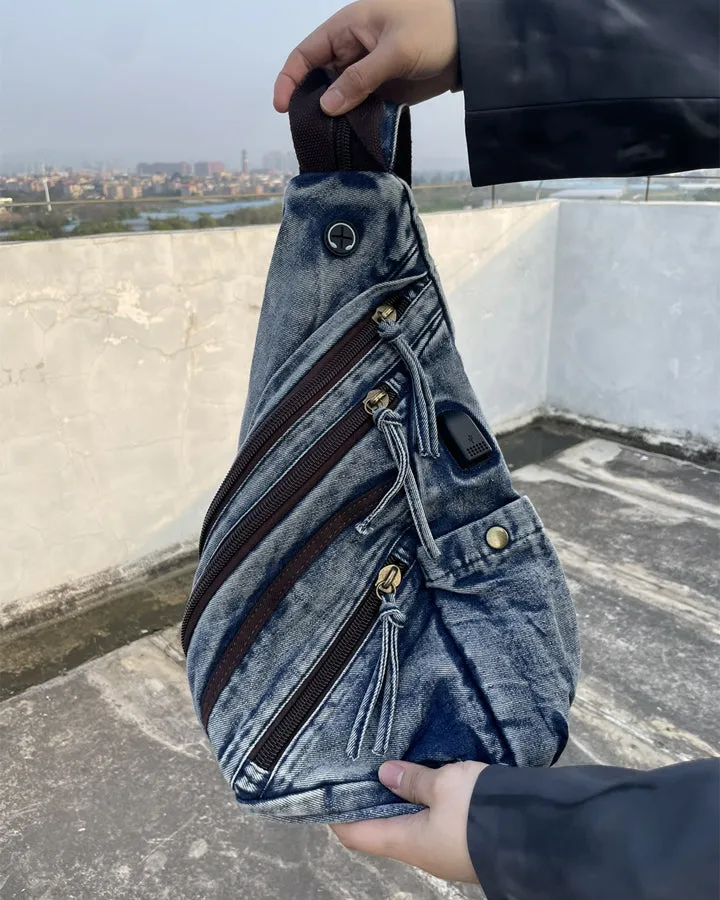 Vintage Distressed Multi-Functional Biker Bag