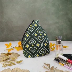 Weavers Nest Pouch Small Pale Green with Yellow Geometric Prints